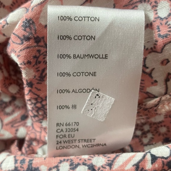 Pilcro Anthropology Sasha Smocked Boyfriend Pink Floral Button Down Shirt Sz S - Picture 9 of 10